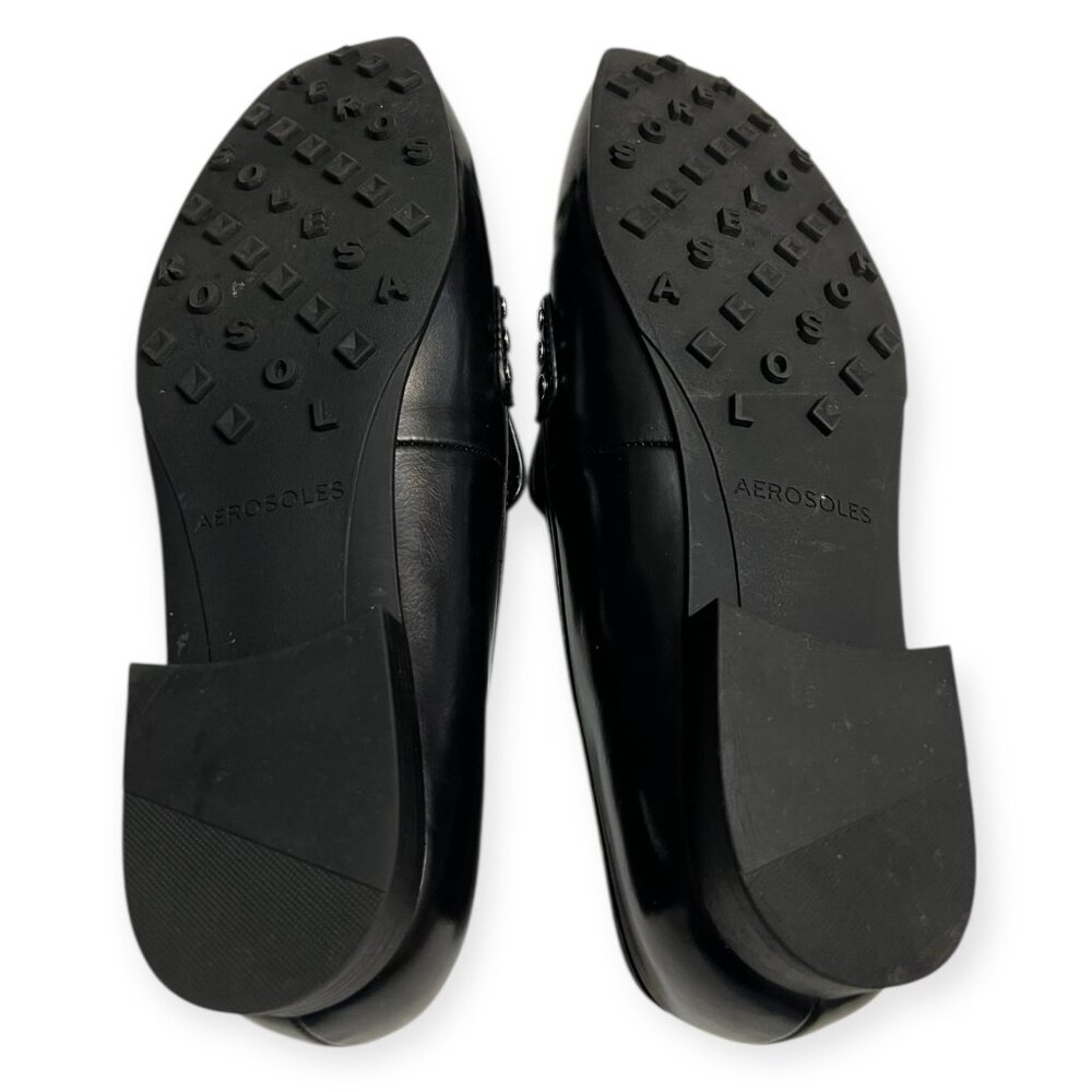 Aerosoles Women’s Studded Loafers Size 7.5 Black Leather Slip-On Comfort Shoes - Picture 7 of 7